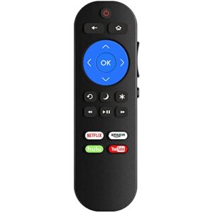 replacement remote compatible with all hitachi roku tv, universal for hitachi roku tv remote with netflix, amazon, hulu, youtube (not compatible with roku stick and roku box)