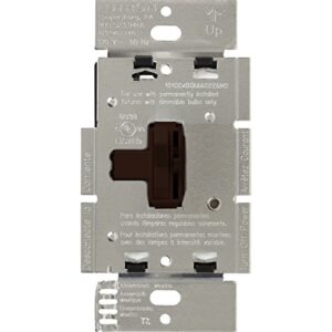 lutron toggler 1000-watt dimmer switch for halogen and incandescent bulbs, single-pole, ay-10p-br, brown