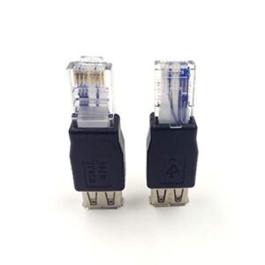 Haokiang (2-Pack) USB - RJ45, USB2.0 A Female to RJ45 Ethernet Male AF-8P8C Connector, USB Transfer Network Plug Adapter