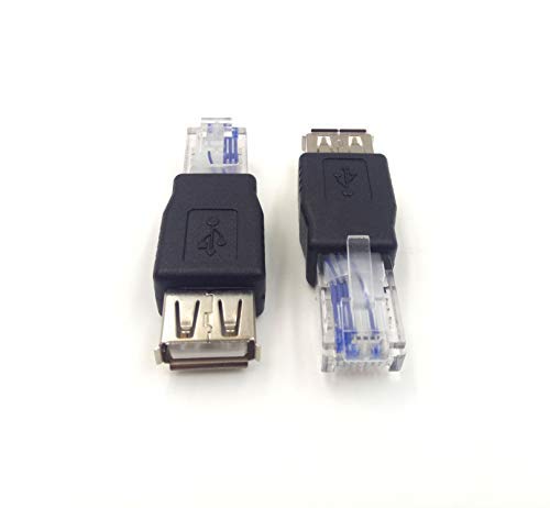 Haokiang (2-Pack) USB - RJ45, USB2.0 A Female to RJ45 Ethernet Male AF-8P8C Connector, USB Transfer Network Plug Adapter