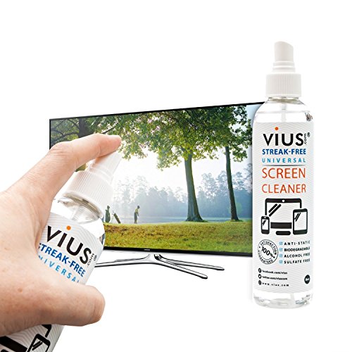 Vius Screen Cleaner Premium Screen Cleaner Spray for LCD LED TVs, Laptops, Tablets, Monitors, Phones, and Other Electronic Screens - Gently Cleans Fingerprints, Dust, Oil (8oz)