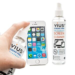 Vius Screen Cleaner Premium Screen Cleaner Spray for LCD LED TVs, Laptops, Tablets, Monitors, Phones, and Other Electronic Screens - Gently Cleans Fingerprints, Dust, Oil (8oz)