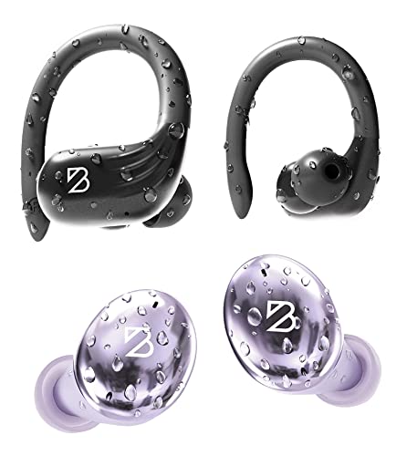 Back Bay Tempo 30 and Runner 60 Wireless Sport Bluetooth Earbuds for Running, Waterproof Headphones with Long Battery Life, Ear Hooks, and Deep Bass