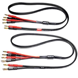 cess-106-3f bi-wire banana plug splitter speaker cable, 2 banana plugs to 4 banana plugs, 12 gauge, 2-channel (3 feet)
