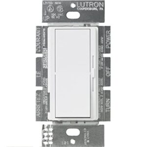 Lutron Diva Dimmer for Incandescent and Halogen, 600-Watt, Single-Pole, with Wallplate, DVW-600PH-WH, White