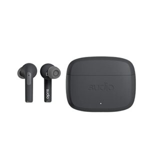 Sudio N2 Pro True Wireless Bluetooth in-Ear Earbuds with ANC - Multipoint Connection, IPX4 Water Resistant, USB-C and Wireless Charging, Microphone, 30h Play Time with Charging Case (Black)