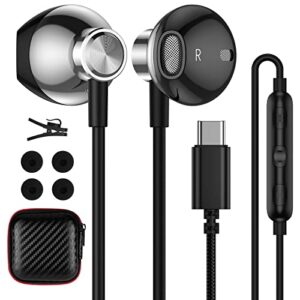 ACAGET USB C Headphones for Samsung S22 Ultra Earbuds Wired USB Type C Earphone Hifi Stereo Digital DAC Headset with Mic Headphone for Galaxy S21 Plus S23 Z Flip Fold 4 OnePlus 10 Pro 9 Pixel 7 6 Grey