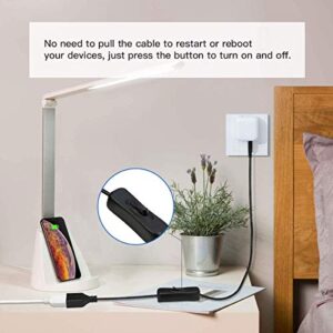 DFsucces USB Extension Cable 2Pcs with ON/Off Switch USB Male to Female Cable Support (Data and Power) for LED Desk Lamp, USB Fan, LED Strips etc