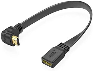urwoow hdmi extension cable high speed 90-degree angle hdmi male to female extension wire cord hdmi extender – gold plated plugs ( 1ft )