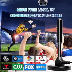 ZETECH TV Antenna for Smart TV Without Cable Amplified Digital HD Antenna for TV Indoor Outdoor 250+ Miles Long Range with 16.5ft Coax Cable Amplifier Signal Booster for Fire TV Stick