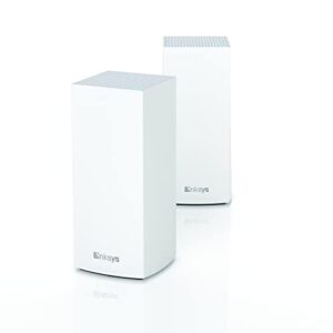 linksys mx8000 velop mesh wifi 6 system, router replacement tri-band wireless network for whole home coverage, 5,400 sq. ft coverage, 80+ devices, speeds up to (ax4000) 4.2gbps- 2pk