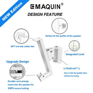 EMAQUIN Wall Mount Bracket for SONOS ONE/SONOS ONE SL/SONOS Play 1 Speaker (Swivel and Tilt,Compatible with Both SONOS ONE/ONE SL/SONOS Play 1, White)