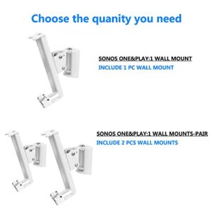 EMAQUIN Wall Mount Bracket for SONOS ONE/SONOS ONE SL/SONOS Play 1 Speaker (Swivel and Tilt,Compatible with Both SONOS ONE/ONE SL/SONOS Play 1, White)