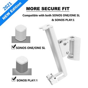 EMAQUIN Wall Mount Bracket for SONOS ONE/SONOS ONE SL/SONOS Play 1 Speaker (Swivel and Tilt,Compatible with Both SONOS ONE/ONE SL/SONOS Play 1, White)