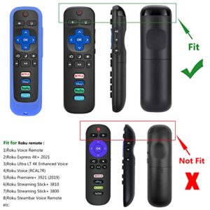 PINOWU [2 Pack Universal Remote Cover (Glow in the dark) Compatible with TCL Roku/Hisense Roku TV remote/Roku Express 4K+ /Roku Streaming Stick 4K / Roku 2 3 4 Remote w/Lanyard (Green and Blue)