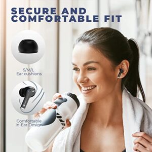 MuveAcoustics Link Earbud Headphones True Wireless Bluetooth, in-Ear, Earphones ENC Noise Canceling Microphone, 24H Playtime, IPX5, for Small Ears, Travel, Commute, Home Office