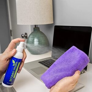 Screen Mom Screen Cleaner Kit 8oz (2-Pack) for LED & LCD TV, Computer Monitor, Electronics, Phone, Laptop Cleaning, iPad, and Flat Screen - Includes (2) 8oz Spray Bottles & Large Microfiber Cloths