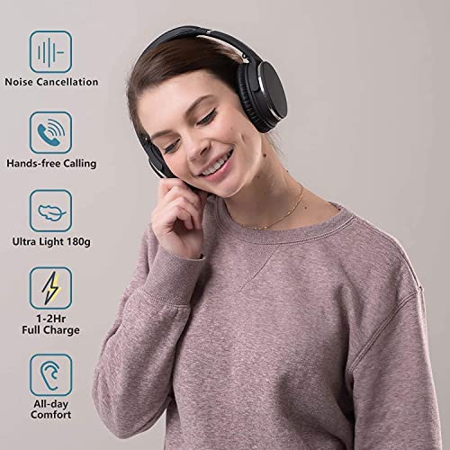 Srhythm NC25 Active Noise Cancelling Stereo Headphones Bluetooth 5.0, ANC Headset Over-Ear Bundle with Comfortable&Soft Sleep Mask with Adjustable Strap to Block Light