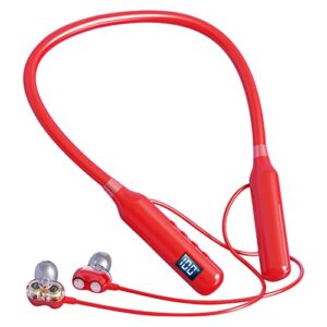 #ah6d2h waterproof sport neckband headset bluetooth5 0 wireless headphones led digital display hanging neckband sport headset
