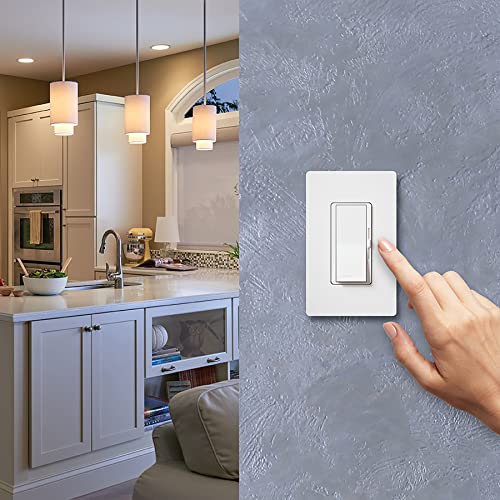 Lutron Diva Dimmer Switch for Incandescent Bulbs, 1000-Watt/3-Way Preset, DV-103P-WH, White