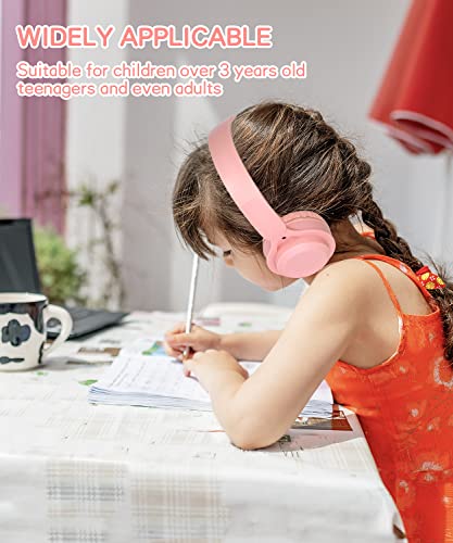 scorking Kids Bluetooth Headphones, Wireless Headphones for Kids with Built-in Microphone, Over Ear Kids Headphones Wireless Foldable Stereo AUX 3.5mm for Boys Girls School Smartphone iPad Tablet