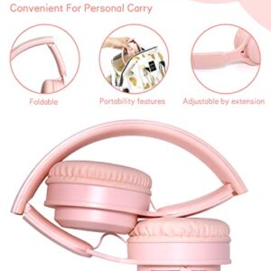 scorking Kids Bluetooth Headphones, Wireless Headphones for Kids with Built-in Microphone, Over Ear Kids Headphones Wireless Foldable Stereo AUX 3.5mm for Boys Girls School Smartphone iPad Tablet