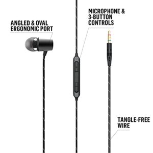 House of Marley Uplift 2: Wired Earphones with Microphone and Sustainable Materials (Black)