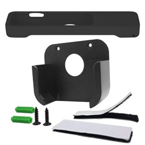 TV Mount Compatible with Apple TV 4K HD 4th 5th Gen, Auswaur Wall Mount Bracket Holder Compatible with Apple TV HD 4K with Black Silicone Siri 2021 2nd / 3rd Gen 2022 Remote Control Protection Case