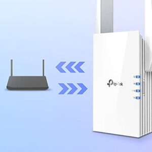 TP-Link AX1500 WiFi Extender Internet Booster, WiFi 6 Range Extender Covers up to 1500 sq.ft and 25 Devices,Dual Band up to 1.5Gbps Speed, AP Mode w/Gigabit Port, APP Setup, OneMesh Compatible(RE505X)