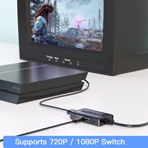 PARUIEN 2 in 1 HDMI to S-Video/RCA Converter, 1080P HDMI Svideo Adapter, HDMI to Svideo Composite AV + R/L Audio Converter Compatible with DVD/PS3/PS4/TV Stick