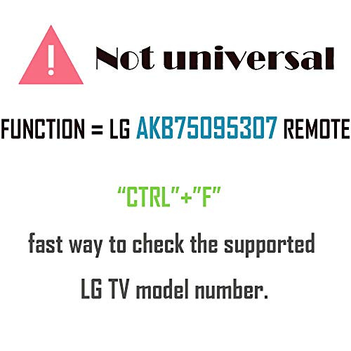 AKB75095307 Replacement TV Remote for LG 43LG5500 49UJ6500 32LJ550B 55LJ5500 55UJ6050 43UJ6200 43UJ6500 43UJ6560 49UJ6500 49UJ6560 55UJ6520 55UJ6540 55UJ6580 60UJ6540 with GP Alkaline 2 pcs Batteries