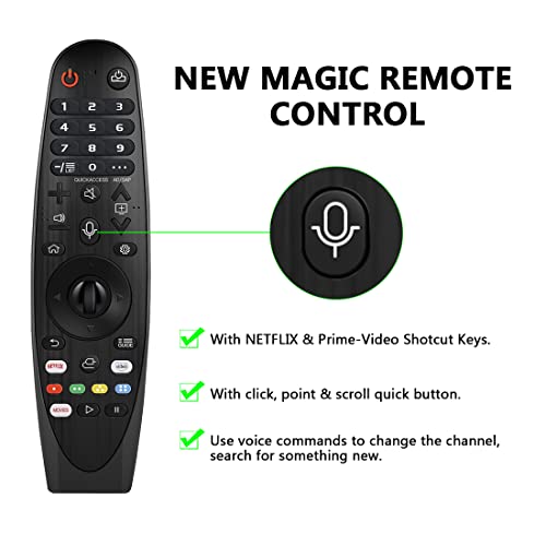 Voice AN-MR19BA AN-MR18B MR20GA AKB75855501 Remote Control for LG Magic Remote Compatible with Select 2018 2019 2020 LG Smart TVs; with Pointer and Netflix Prime Google/Alexa