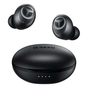 skeg t10 pro wireless earbuds bluetooth headhones with deep bass, wireless fast charging, 32 h battery life, 4 microphones bluetooth 5.3 earphones for workout sports