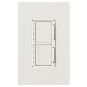 lutron maestro 300-watt single-pole digital dimmer and timer switch, for incandescent and halogen bulbs, ma-l3t251-wh, white