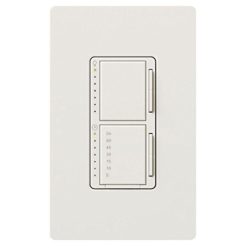 Lutron Maestro 300-Watt Single-Pole Digital Dimmer and Timer Switch, for Incandescent and Halogen Bulbs, MA-L3T251-WH, White