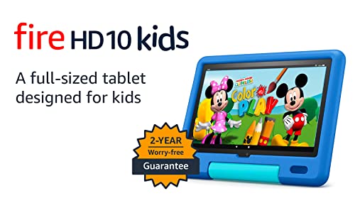 Amazon Fire HD 10 Kids tablet, 10.1", 1080p Full HD, ages 3–7, 32 GB, Sky Blue