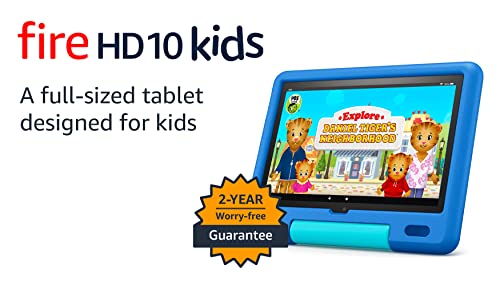 Amazon Fire HD 10 Kids tablet, 10.1", 1080p Full HD, ages 3–7, 32 GB, Sky Blue