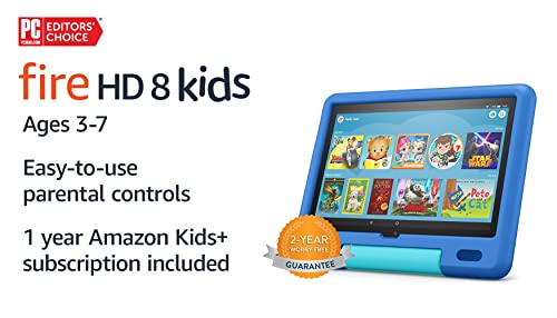 Amazon Fire HD 10 Kids tablet, 10.1", 1080p Full HD, ages 3–7, 32 GB, Sky Blue