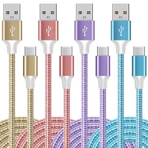 maimeite usb type c cable fast charging, 4 pack(3/6/6/10ft) fast charging long android usbc phone power charger braided cord for samsung galaxy s22 s21 s20 a20 a50 s10 note 20 10 9 type-c cables