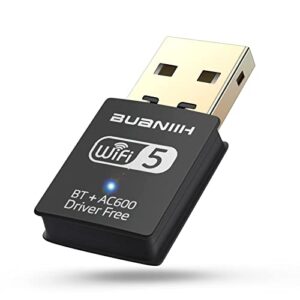 usb wifi bluetooth adapter 2-in-1,bluetooth wireless external receiver，600mbps 2.4/5.8ghz dual band wireless network,plug and play, for pc/laptop/desktop,support win7/8/8.1/10/win 11