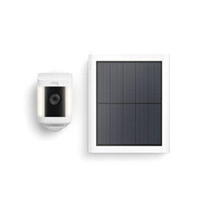 introducing ring spotlight cam plus, solar | two-way talk, color night vision, and security siren (2022 release) – white