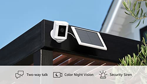 Introducing Ring Spotlight Cam Plus, Solar | Two-Way Talk, Color Night Vision, and Security Siren (2022 release) - White
