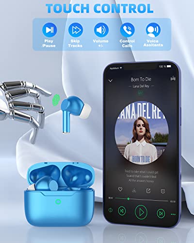 Wireless Earbuds Bluetooth 5.3 Headphones 30H Playback Clear Call Ear Buds Built-in 4-Mic ENC Noise Cancelling Bluetooth Earphones USB-C Charging Waterproof in-Ear Stereo Headphones for iPhone Android