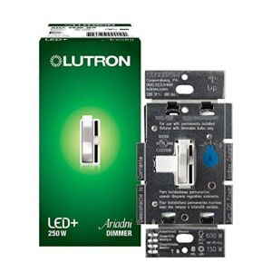 lutron toggler led+ dimmer | for dimmable led, halogen, and incandescent bulbs | single-pole or 3-way | aycl-253p-wh | white