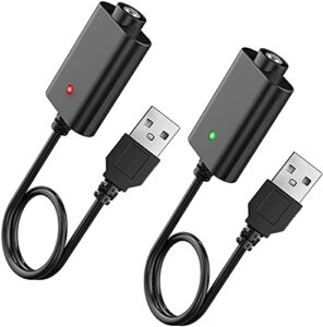 usb threaded cord, smart usb charger, rechargeable overcharge protection adapter device with led indicator, usb electronic [2 pack]