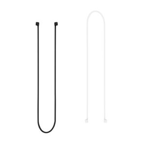LIKDAY Strap 28'' Silicone Anti-Lost Wire Cable for Compatible with AirPods Pro/2/1 Neck Rope for Wireless Earphone （White＋Black）