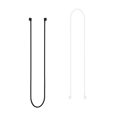 LIKDAY Strap 28'' Silicone Anti-Lost Wire Cable for Compatible with AirPods Pro/2/1 Neck Rope for Wireless Earphone （White＋Black）