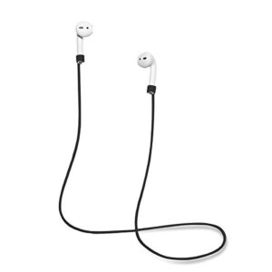 LIKDAY Strap 28'' Silicone Anti-Lost Wire Cable for Compatible with AirPods Pro/2/1 Neck Rope for Wireless Earphone （White＋Black）