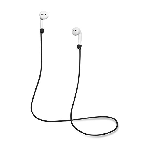 LIKDAY Strap 28'' Silicone Anti-Lost Wire Cable for Compatible with AirPods Pro/2/1 Neck Rope for Wireless Earphone （White＋Black）