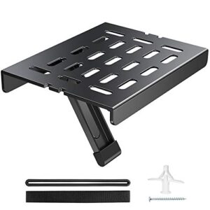 mounting dream adjustable tv top shelf mount holder for fire tv, apple tv, roku 3 streaming media player, easy to install streaming media box tv shelf top mount, max loading 11 lbs. md5605